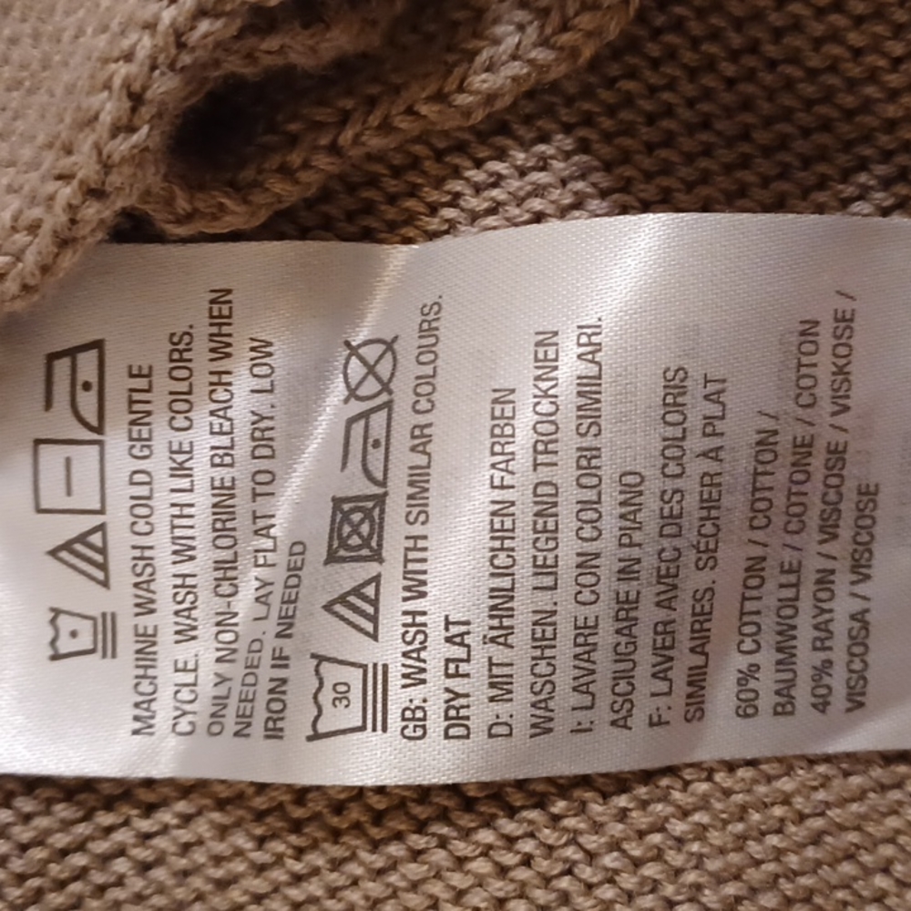 LISA RINNA Collection Light Mocha Ruffle Sweater. Size L - Picture 14 of 15
